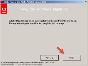 AcroCleaner 9.x 10.x - Adobe Acrobat und den Adobe Reader deinstallieren 8 AcroCleaner Finish