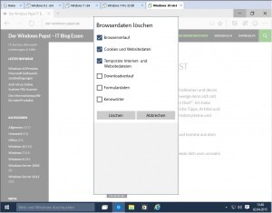 Spartan Browserdaten löschen