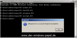 IE Probleme manuell beheben 5 regsvr32 jscript.dll