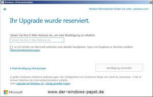 Windows 10 kostenloses Upgrade Reservierung Benachrichtigung 11 Windows 10 Ihr Upgrade wurde reserviert