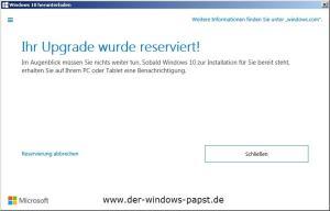 Windows 10 kostenloses Upgrade Reservierung Benachrichtigung 9 Windows 10 Upgrade reserviert