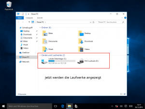 Windows 10 Explorer Ansicht mit Laufwerken