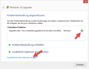 Windows 10 Upgrade Problembehandlung