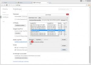 ESET Stammzertifikat anzeigen ESET Stammzertifikat Browser importieren