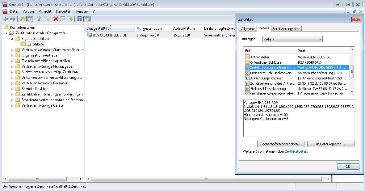 Windows server 2016 remote desktop zertifikat