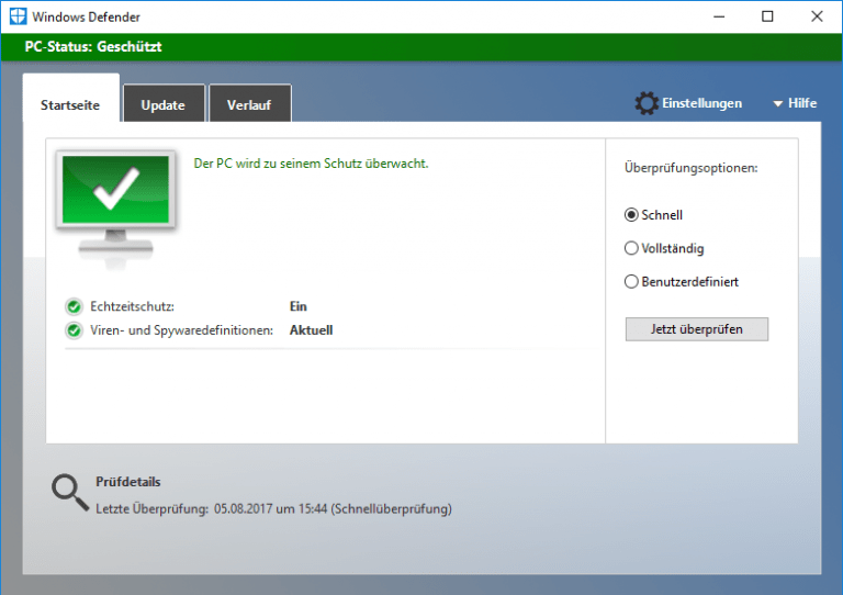 Server 2016 Windows Defender verwalten und arbeiten mit der