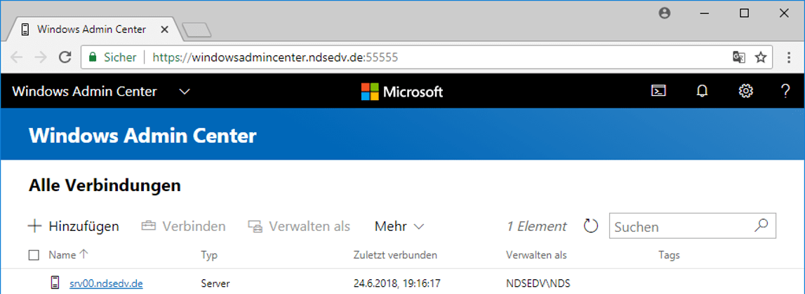 Windows Admin Center Installation deutsch