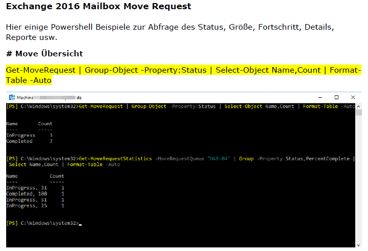 Exchange 2016 Mailbox Status Move Request