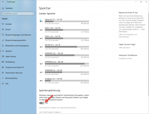 Windows 10 Datenträgerbereinigung und die neue Speicheroptimierung