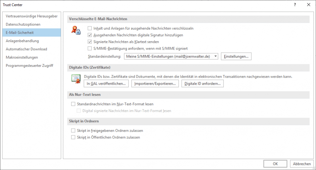 E-Mails mit Outlook verschlüsseln S/MIME - Der Windows Papst - IT Blog ...