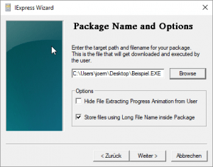 Package Name and Options