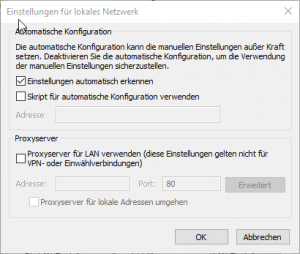 Windows Proxy Server systemweit einstellen