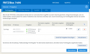 Fritzbox Synologie Port Freigabe