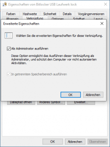 Verknüpfung als Administrator ausführen