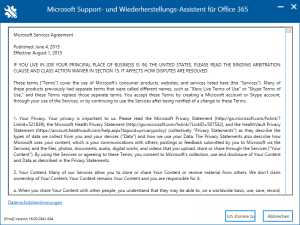 Microsoft Support- und Wiederherstellungs-Assistent für Office 365