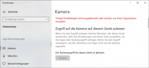 Windows 10 Kamera erlauben und aktivieren