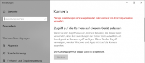 Windows 10 Kamera verbieten und abschalten