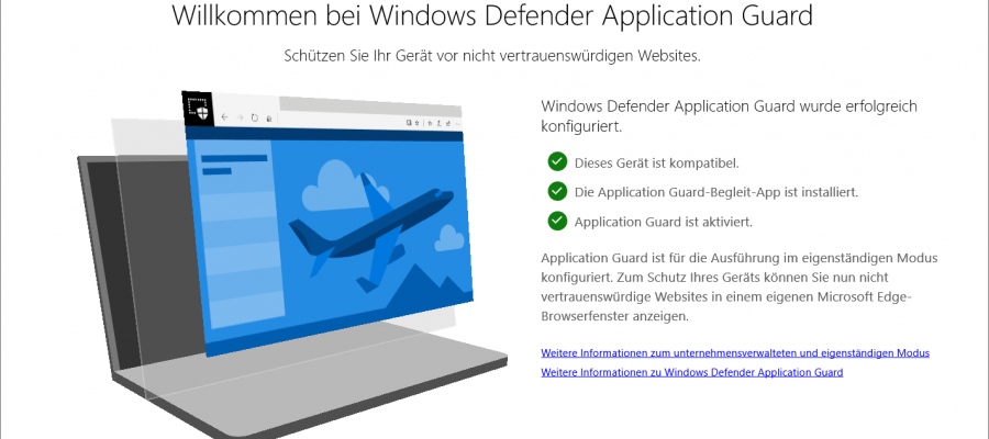 Windows Defender Application Guard Edge Chrome Firefox