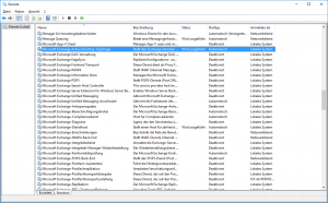 Exchange 2016 CU14 Dienste deaktiviert