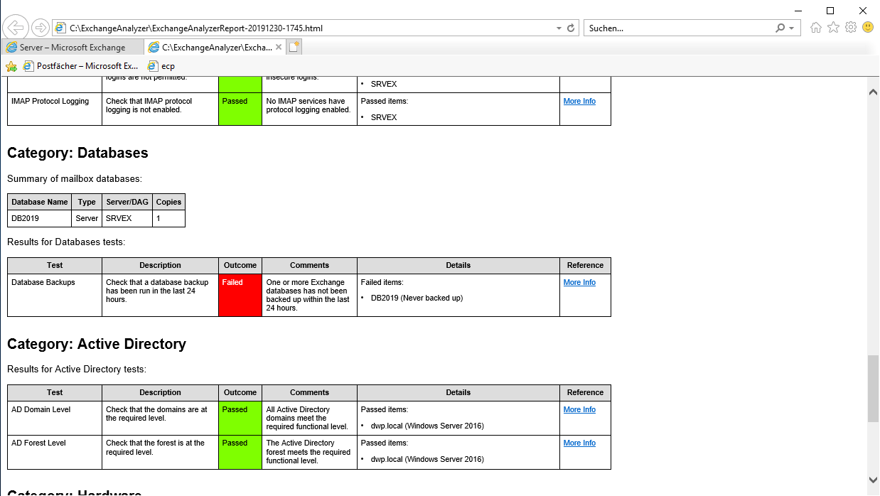 Exchange Analyzer