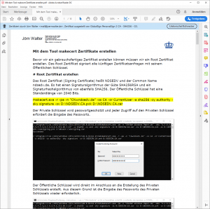 Adobe Reader Prüfung von Zertifikaten