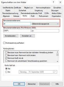 Anmeldename UPN Anmeldenamen in einer Domäne