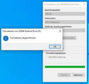 Festplatte formatiert