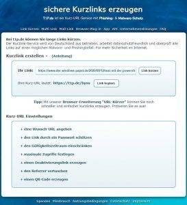 Sichere Kurzlinks erzeugen Sichere Kurzlinks erzeugen