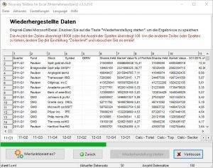 Spalte für Spalte wird eingelesen und repariert Spalte für Spalte wird eingelesen und repariert