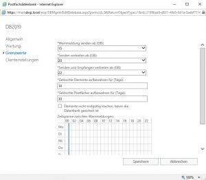 Exchange Quota deutsches OS Exchange Quota deutsches OS