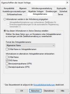 WinRM Zertifikatsvorlage WinRM Zertifikatsvorlage