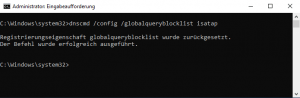 dnscmd config globalqueryblocklist isatap dnscmd config globalqueryblocklist isatap