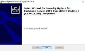 Exchange 2016 2019 Security Update KB4602269 4 Exchange 2019 CU8 KB4602269 Completed