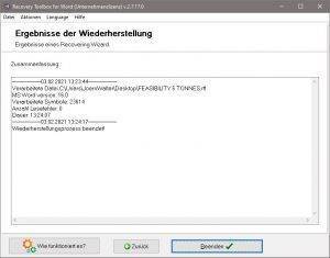 korrupte Worddatei repariert Recovery Toolbox for Word