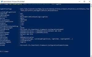 Get-ItemProperty logfile
