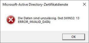 WIN32 13 ERROR_INVALID_DATA