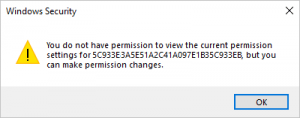 You do not have permissions to view the current permission