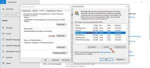Systemeigenschaften Benutzerprofile