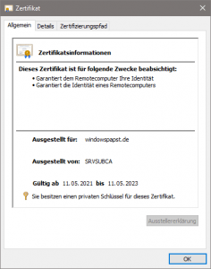 SAN-Zertifikat mit Keytool für Tomcat oder IIS 3 Zertifikat für Tomcat und Windows