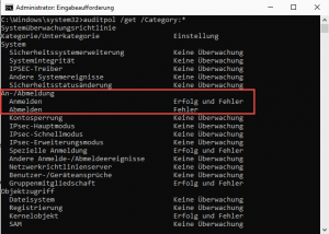 Kerberos Auditing bereits aktiviert
