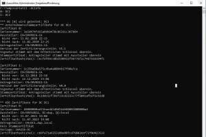 certutil dcinfo