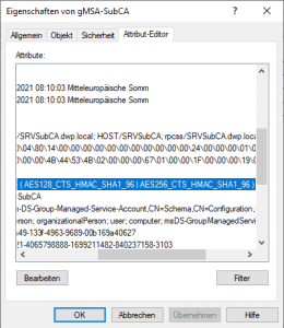 gMSA AES256_CTS_HMAC_SHA1_96