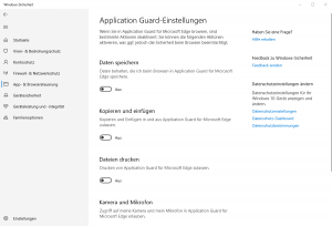 Application Guard für Microsoft Edge
