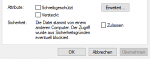 Datei nach Download blockiert Datei nach Download blockiert