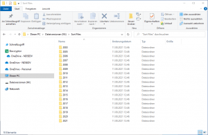 Dateien in Jahresordnern sortieren