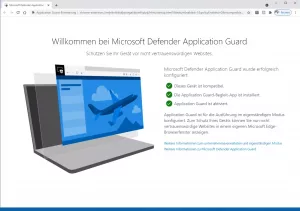 Microsoft Defender Application Guard wurde erfolgreich installiert Microsoft Defender Application Guard wurde erfolgreich installiert