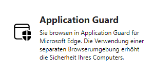 Sie browsen in Application Guard fuer Microsoft Edge