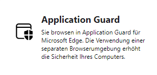 Sie browsen in Application Guard für Microsoft Edge