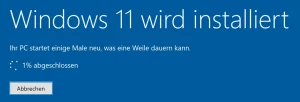 Windows 11 wird installiert