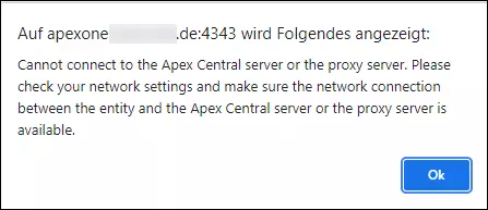 Cannot register to the Apex Central server
